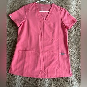 Figs Casma Scrub Top Neon Pink